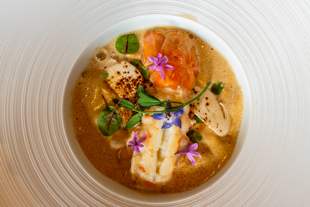 restaurant étoilé auberge du pont auvergne langoustine ©JDEO