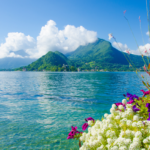 Le Jardin de l'Europe à Annecy avec ses allées ombragées et vue sur le lac